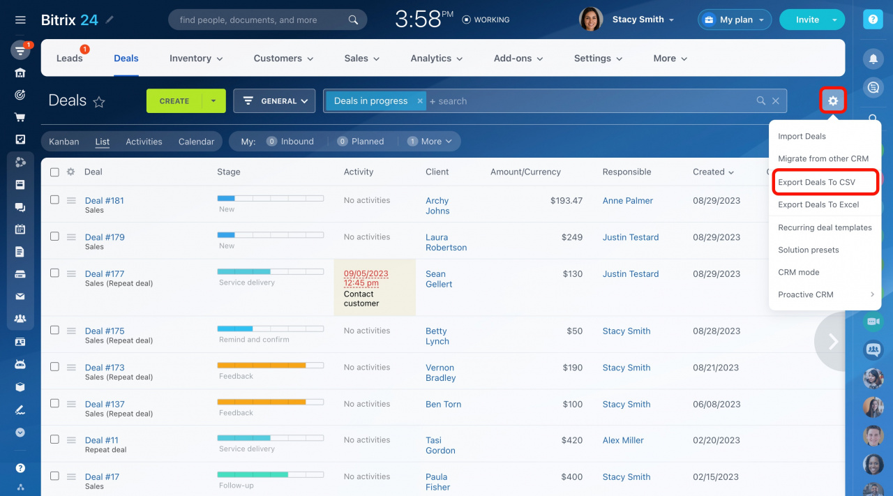 Figure 3 Bitrix24 data management service